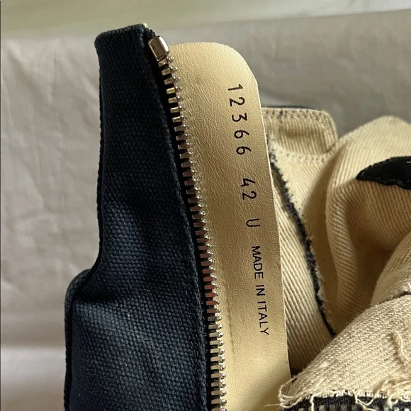 Rick Owens Navy and Cream High-Top Sneakers